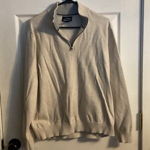 Lands' End Men's Zip Up Sweater - Cream